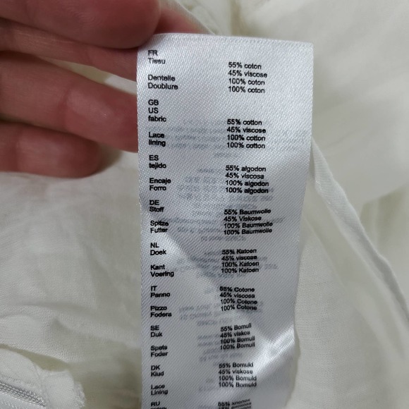 Maje Womens Romper EUR 38 Spaghetti Strap White Sleeveless Lace Trim One Piece - Picture 12 of 12